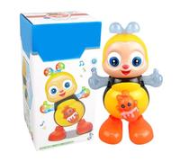 Dancing Bee Toy - Rechargeable Electric Dancing Bee | Interactive Light And Music Learning Toy | ABS, 10.5x10.5x21cm, Cartoon Musical Sensory Tòy For Children, Educational Entertainment