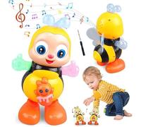 Dancing Bee Toy with Music and LED Lights, Juguete De Abeja Bailarina, Interactive Sensory Toy For Boys And Girls Preschool Learning, Multi-Coloured Delight For Toddler Interactive (3pc)