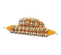 Dancing Bells Ghungroo Pair Indian Classical Dance Accessories Ghungroo with Colored Cushion Pad Best Dance Metal Brass Anklets Bells Ghunghroo Pad (Yellow, Double Line)