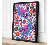 Dancing Birds Pattern Canvas Wall Art Print 24x16 Inch