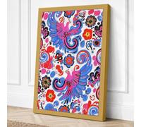 Dancing Birds Pattern Canvas Wall Art Print 36x24 Inch