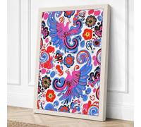 Dancing Birds Pattern Canvas Wall Art Print 36x24 Inch