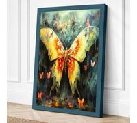 Dancing Butterflies Boho Canvas Wall Art Print 24x16 Inch