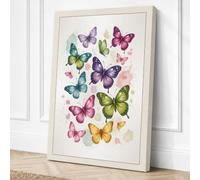 Dancing Butterflies Botanical Canvas Wall Art Print 30x20 Inch