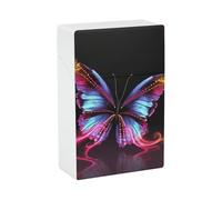 Dancing Butterfly Cigarette Case - Portable Cigarette Box Lightweight Holder Case for Travel Waterproof Plastic Cigarettes Boxes Pocket Size Storage Box for 20 Cigarettes