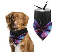 Dancing Butterfly Dog Bandanas Cute Soft Cotton Puppy Scarves Washable Daily Summer Durable Triangle Reversible Bibs Suitable for Small Medium Large Dogs and Cats