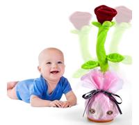 Dancing Cactus Toy Repeat What You Say, Talking Cactus Toy Singing Cactus Mimic Toy Baby Toys for 1 Year Old Boys Girls Kids Gifts, Baby Encourage Speech Toys (Red)