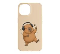 Dancing Capybara with Headphones Music Design Case for iPhone 15