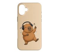 Dancing Capybara with Headphones Music Design Case for iPhone 16 Plus