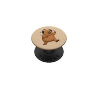 Dancing Capybara with Headphones Music Design PopSockets Adhesive PopGrip