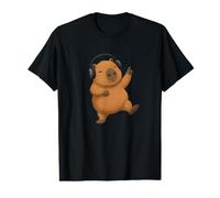 Dancing Capybara with Headphones Music Design Value Graphic T-Shirt
