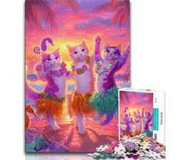 Dancing Cat 1000 Piece Jigsaw Puzzle for Adults Teens,Challenging Game Gifts for Is Ideal As A Gift for The Whole Family (38x26cm)