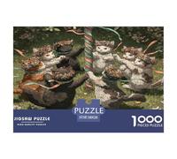 Dancing Cat Fun Challenge 1000 Pieces Jigsaw Puzzles Jigsaw Educational Games Home Decoration Puzzles Great Gift for Adults 38x26cm/1000pcs