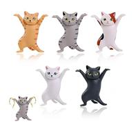 Dancing Cat Pen Holder, 5 Pieces Dancing Cats Pen Holder, Creative Coffin Dancer for Desk or Home Decoration, Colourful