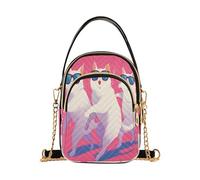 Dancing Cats Peach trendy travel cross body bag with multi pockets hand bags for traveling
