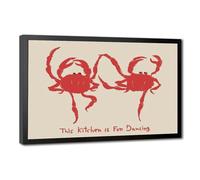 Dancing Crab Kitchen Art - Retro Red Crab Poster Canvas Poster Bedroom Decor Landscape Office Room Decor Gift 16" L X 24" W