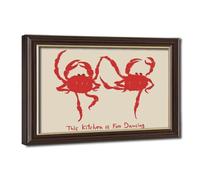 Dancing Crab Kitchen Art - Retro Red Crab Poster Canvas Poster Bedroom Decor Landscape Office Room Decor Gift 16" L X 24" W