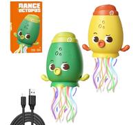 Dancing Crawling Octopus Toy, Smart Tentacle Explorer, Wiggly Wonder Octopus, Automatic Swing Magic Obstacle Avoidanceoctopus with LED & Music, Self-Navigating Robotic Pet Toys for Indoor Cat Dog(Gree