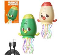 Dancing Crawling Octopus Toy, Smart Tentacle Explorer, Wiggly Wonder Octopus, Automatic Swing Magic Obstacle Avoidanceoctopus with LED & Music, Self-Navigating Robotic Pet Toys for Indoor Cat Dog(Gree