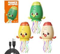 Dancing Crawling Octopus Toy, Smart Tentacle Explorer, Wiggly Wonder Octopus, Automatic Swing Magic Obstacle Avoidanceoctopus with LED & Music, Self-Navigating Robotic Pet Toys for Indoor Cat Dog(3Pcs