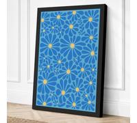 Dancing Daisies Botanical Canvas Wall Art Print 24x16 Inch (61 x 41 cm)