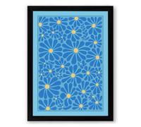 Dancing Daisies Botanical Framed Wall Art Print A1 (84.1×59.4cm) Black, Wall Decor for Living Room, Bedroom, Office & Home, Ready to Hang, Art Gift