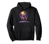 Dancing Dog Disco Ball puppy Lover Funny Party Pet Animal Pullover Hoodie