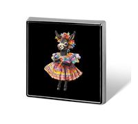Dancing Donkey with Mexican Dress Square Brooch Pins Metal Badge Lapel Pin Jacket Hat Bag Accessories Decoration