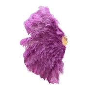 Dancing Fan 130CM 100CM Big Ostrich Feather Fan Fluffy 13 Bone Handheld Carnival Dance Stage Performance Feather Fan Plumes DIY Crafts For Dancing Performances(44 Reddish purple,Small fan 1PCS)