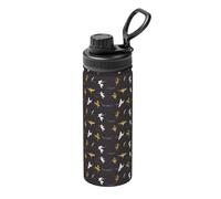 Dancing Feather 18oz Sports Insulated Kettle Full-Width Printed Design 304 Stainless Steel Inner Double-Layer Heat Insulation Leak-Proof Portable Water Cup Suitable for Outdoor Camping