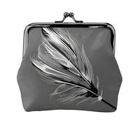 Dancing Feather Print Vintage Leather Change Purse Elegant Small Coin Purse for Women Coin Pouch Wallet Mini