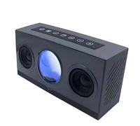 Dancing Ferrofluid Speaker, 5.3 Bluetooth Dual Speaker with LED Lighting, Ferro Fluid Visualizer, 4000Mah Battery Alarm Clock for Phones, Ipad, Computer Black