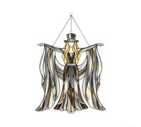 Dancing Figure Sun Catcher Acrylic Hanging Ornament Grey 20cm Light Refracting Decor for Window Garden Patio Indoor Outdoor