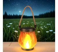 Dancing Flame Solar Lantern, 2025 New Solar Lanterns Outdoor Waterproof, Flickering Flame Garden Lights, Waterproof Garden Lights with 2 Modes Dual (1pcs)