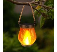 Dancing Flame Solar Lantern, 2025 New Solar Lanterns Outdoor Waterproof, Flickering Flame Garden Lights, Waterproof Garden Lights with 2 Modes Dual (1pc)