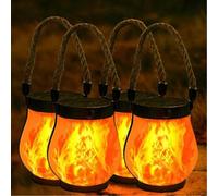 Dancing Flame Solar Lantern,Flickering Flame Solar Lanterns,Vintage Flickering F-Lames Garden Lights,Waterproof Garden Lights,Portable Hanging L-antern for Patio Camping