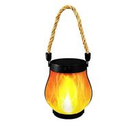 Dancing Flame Solar Lantern | Solar Flame Lantern | Outdoor Solars Flickering Flames Lanterns with Warm Light | Waterproof Hanging Dancing Flames Solars Patio Lights for Camping