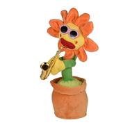 Dancing Flower Toys | Singing Flower Toy With Sunglasses | Plush Flower Pot Plush Decor Toy | Sunflower Saxophone Singing Flower Sing Dance Toy, Soft Plush Flower With Red Lips For Children