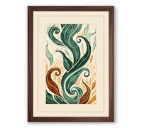 Dancing Forms Art Deco Framed Wall Art Print A1 (84.1×59.4cm) Walnut, Wall Decor for Living Room, Bedroom, Office & Home, Ready to Hang, Art Gift