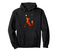 Dancing Fox Under Stars Playful Woodland Night Scene Art Pullover Hoodie