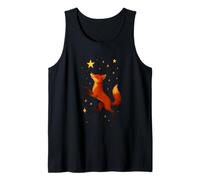 Dancing Fox Under Stars Playful Woodland Night Scene Art Tank Top