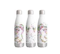 Dancing Frogs Frog Watercolour Rainbow Art Bottle Double Wall Insulated Stainless Steel Sport Drinks 500ml White Gift Ideal for School Work Office Oudoor Sports Keeps Hot and Cold Drinks