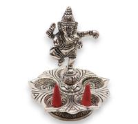 Dancing Ganesha Incense Holder KDMD Silver One Size