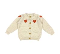 Dancing Hearts Merino Cardigan Ecru 6 months