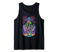 Dancing Hippie Alien Tie-Dye UFO Psychedelic Rave Tank Top