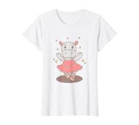 Dancing Hippo Ballerina for Ballet Dancer Value Graphic T-Shirt, Women, White, XL