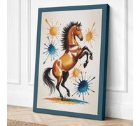 Dancing Horse with Stars Canvas Wall Art Print 30x20 Inch