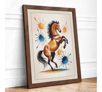 Dancing Horse with Stars Eclectic Framed Wall Art Print A3 (42×29.7cm)