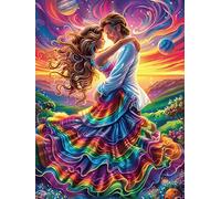 Dancing in Rainbow Forest 1000 Piece Jigsaw Puzzle for All Ages Valentines Day Gift Couple Activity Smooth Edges Home Decor Bonding Experience 1000 PCS