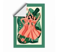 Dancing in the Garden Mid-Century Unframed Wall Art Print A3 (42×29.7cm), Wall Decor for Living Room, Bedroom, Office & Home, Art Gift